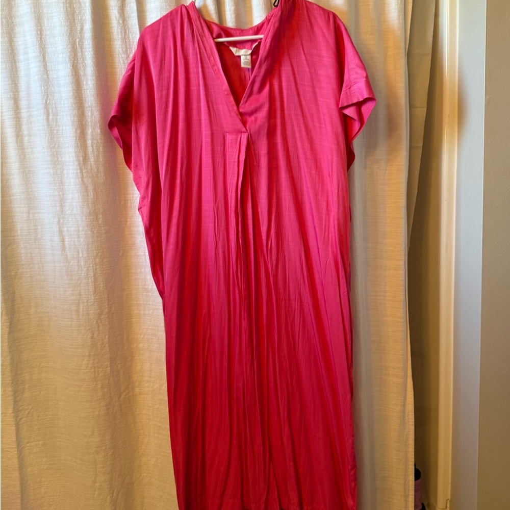 H&M Hot Pink V-Neck Maxi Dress
